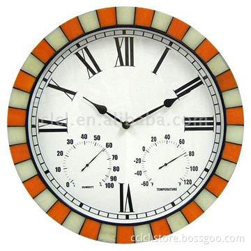 15&quot; Mosaic Wall Weather Station Clock